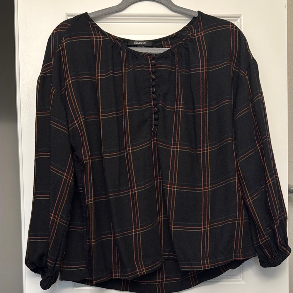 Plaid Black and Red Women's Top